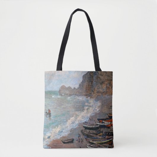 Claude Monet - Het strand bij Etretat Tote Bag (Voorkant)
