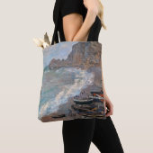 Claude Monet - Het strand bij Etretat Tote Bag (Dichtbij)