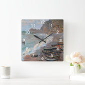 Claude Monet - Het strand bij Etretat Vierkante Klok (Huis)