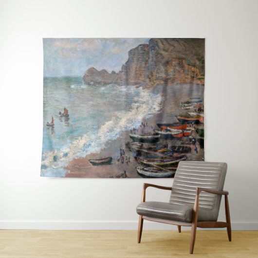 Claude Monet - Het strand bij Etretat Wandkleed (In Situ (horizontaal))