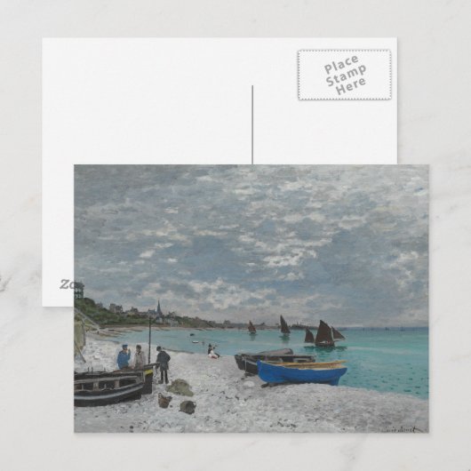 Claude Monet - Het strand bij Sainte-Adresse Briefkaart (Voorkant / Achterkant)