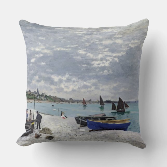 Claude Monet | Het strand bij Sainte-Adresse Kussen (Voorkant)