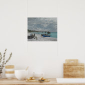 Claude Monet - Het strand bij Sainte-Adresse Poster (Keuken)