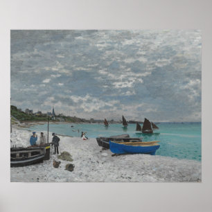 Claude Monet - Het strand bij Sainte-Adresse Poster