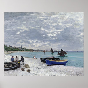 Claude Monet   Het strand bij Sainte-Adresse Poster
