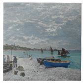 Claude Monet - Het strand bij Sainte-Adresse Tegeltje (Voorkant)