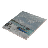 Claude Monet - Het strand bij Sainte-Adresse Tegeltje (Zijkant)