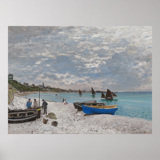 Claude Monet Het strand van Sainte-Adresse 1867 Poster (Voorkant)