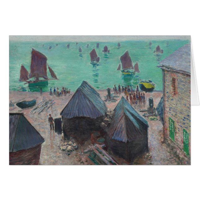 Claude Monet - Het vertrek van de boten, Etretat (Voorkant Horizontaal)