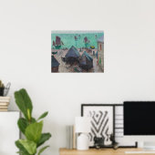 Claude Monet - Het vertrek van de boten, Etretat Poster (Thuiskantoor)