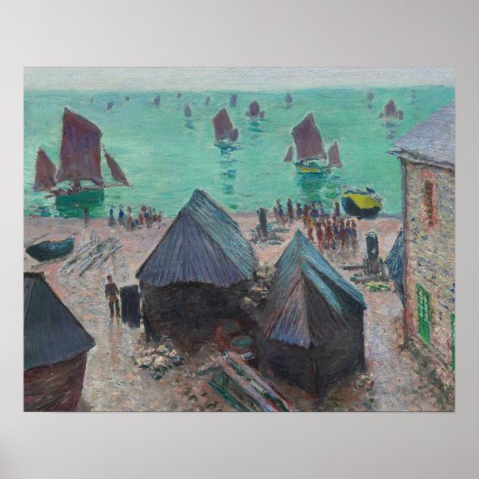 Claude Monet - Het vertrek van de boten, Etretat Poster (Voorkant)