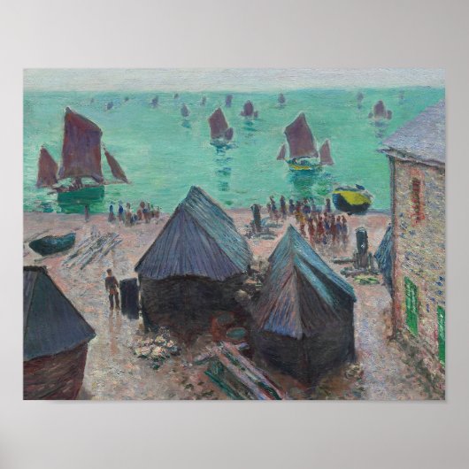 Claude Monet - Het vertrek van de boten, Etretat Poster (Voorkant)