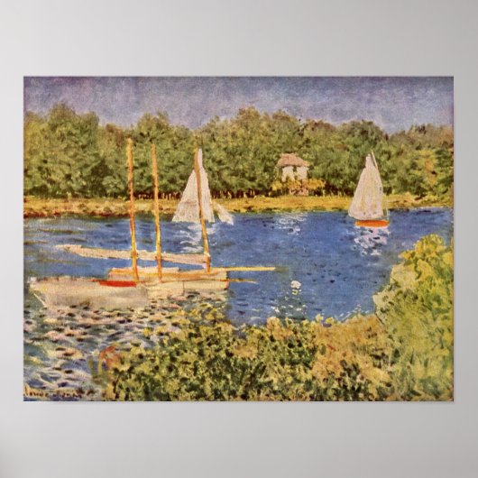 Claude Monet - Het zeebekken in Argenteuil Poster (Voorkant)