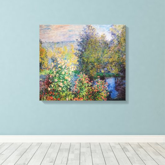 Claude Monet - Hoek van de tuin in Montgeron Canvas Afdruk (Insitu (Houten vloer))