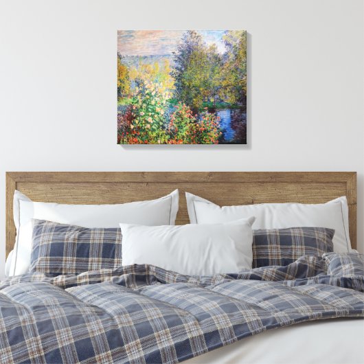 Claude Monet - Hoek van de tuin in Montgeron Canvas Afdruk (Insitu (Slaapkamer))
