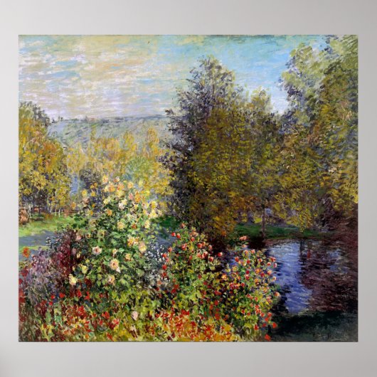 Claude Monet - Hoek van de tuin in Montgeron Poster (Voorkant)