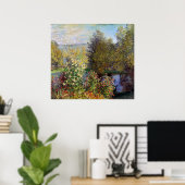 Claude Monet - Hoek van de tuin in Montgeron Poster (Thuiskantoor)
