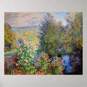 Claude Monet - Hoek van de tuin in Montgeron Poster