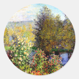 Claude Monet, hoek van de tuin in Montgeron Ronde Sticker