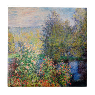 Claude Monet - Hoek van de tuin in Montgeron Tegeltje