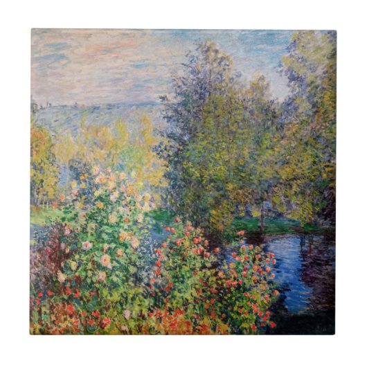Claude Monet - Hoek van de tuin in Montgeron Tegeltje (Voorkant)
