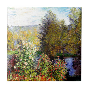 Claude Monet, hoek van de tuin in Montgeron Tegeltje