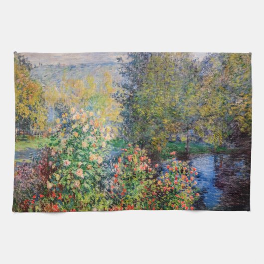 Claude Monet - Hoek van de tuin in Montgeron Theedoek (Horizontaal)