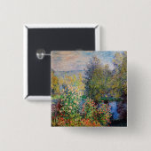 Claude Monet - Hoek van de tuin in Montgeron Vierkante Button 5,1 Cm (Voorkant /achterkant)