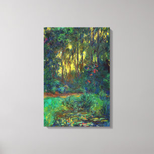 Claude Monet - Hoek van een vijver met waterlelies Canvas Afdruk