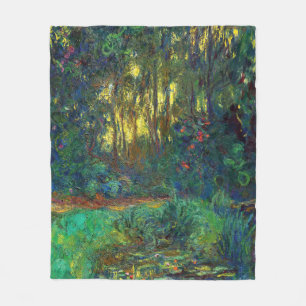 Claude Monet - Hoek van een vijver met waterlelies Fleece Deken