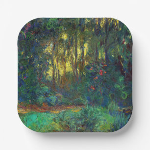 Claude Monet - Hoek van een vijver met waterlelies Papieren Bordje