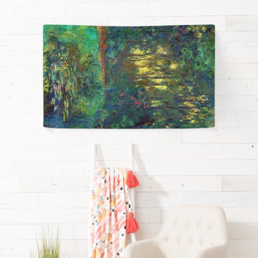 Claude Monet - Hoek van een vijver met waterlelies Spandoek (Insitu)