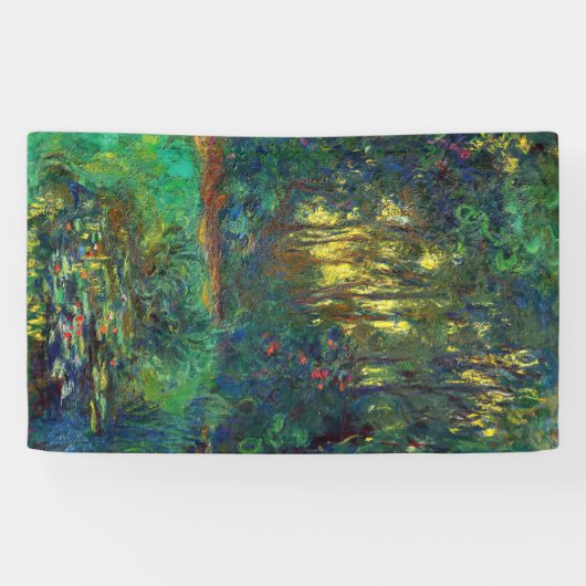 Claude Monet - Hoek van een vijver met waterlelies Spandoek (Horizontaal)