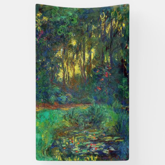 Claude Monet - Hoek van een vijver met waterlelies Spandoek (Verticaal)