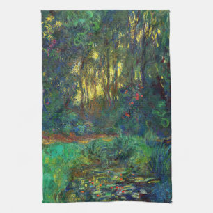 Claude Monet - Hoek van een vijver met waterlelies Theedoek