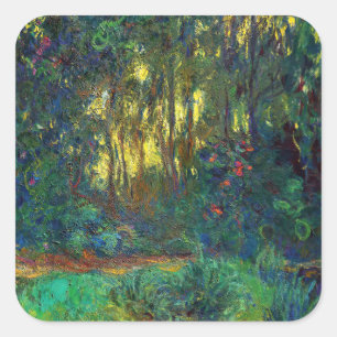 Claude Monet - Hoek van een vijver met waterlelies Vierkante Sticker