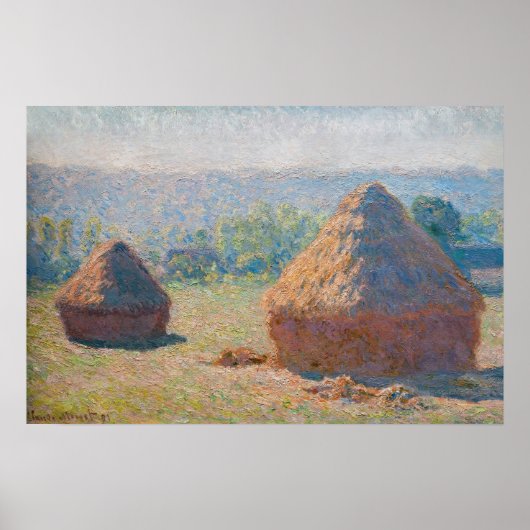 Claude Monet - Hooibergen, einde van de zomer Poster (Voorkant)