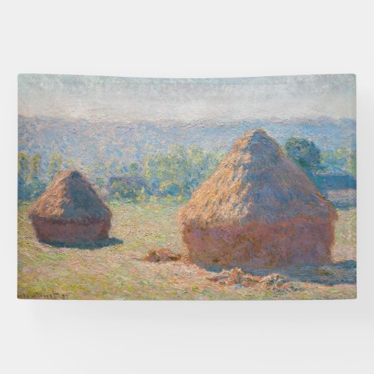Claude Monet - Hooibergen, einde van de zomer Spandoek (Horizontaal)