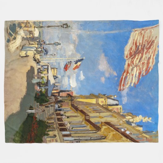Claude Monet - Hotel des Roches Noires, Trouville Fleece Deken (Voorkant (Horizontaal))