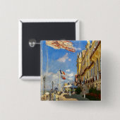 Claude Monet - Hotel des Roches Noires, Trouville Vierkante Button 5,1 Cm (Voorkant /achterkant)