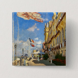 Claude Monet - Hotel des Roches Noires, Trouville Vierkante Button 5,1 Cm