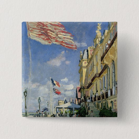 Claude Monet | Hotel des Roches Noires Vierkante Button 5,1 Cm (Voorkant)