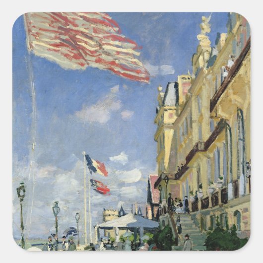 Claude Monet | Hotel des Roches Noires Vierkante Sticker (Voorkant)
