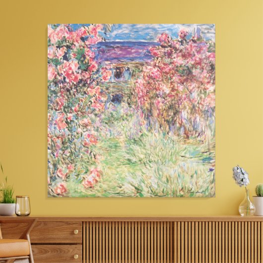 Claude Monet – House Among the Roses – 1919 Canvas Afdruk (Insitu (Woonkamer))