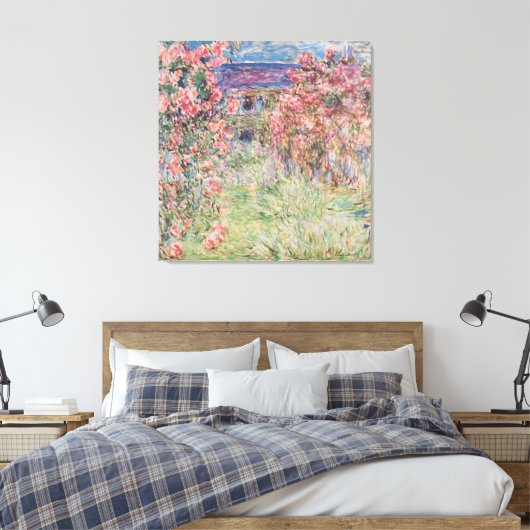 Claude Monet – House Among the Roses – 1919 Canvas Afdruk (Insitu (Slaapkamer))