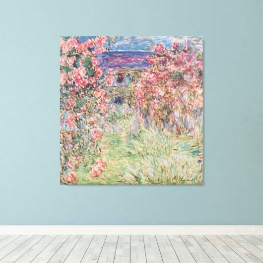 Claude Monet – House Among the Roses – 1919 Canvas Afdruk (Insitu (Houten vloer))