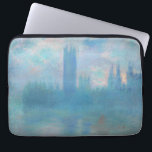 Claude Monet House of Parliament uit Londen. Blauw Laptop Sleeve<br><div class="desc">Claude Monet "Houses of Parliament,  London" laptophoes. Blauw landschap impressionisme kunst.</div>