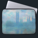 Claude Monet House of Parliament uit Londen. Blauw Laptop Sleeve<br><div class="desc">Claude Monet "Houses of Parliament,  London" laptophoes. Blauw landschap impressionisme kunst.</div>
