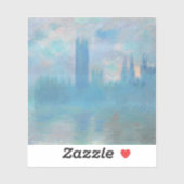 Claude Monet House of Parliament uit Londen. Blauw Sticker (Vel)