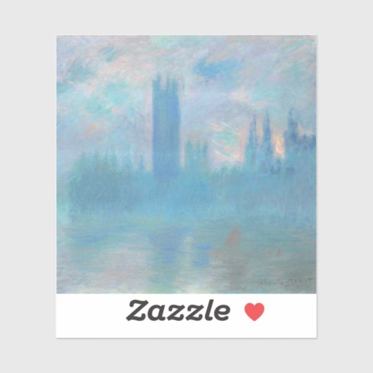 Claude Monet House of Parliament uit Londen. Blauw Sticker (Vel)